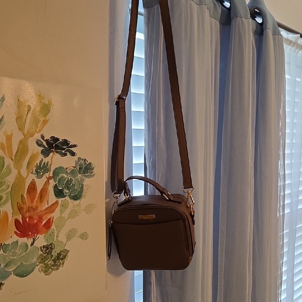 A Small brown leather strap Tommy Hilfiger bag. $20